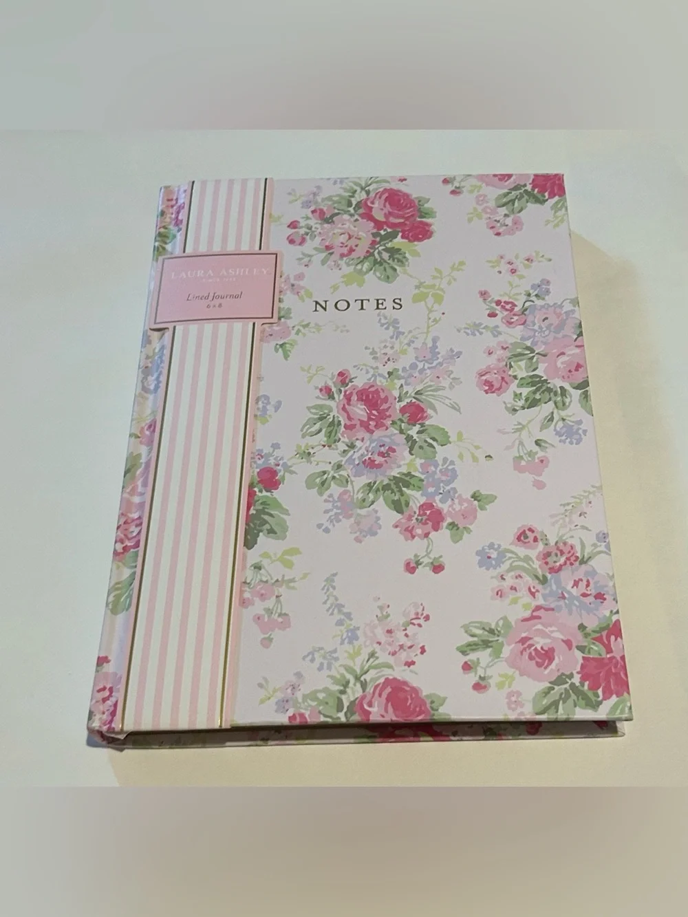 New Laura Ashley Pink Floral Lined Journal 8 3/8” x 6” made in Vietnam 128 Pages